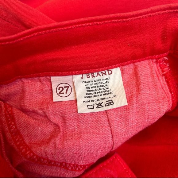 J Brand Red Midrise Skinny Leg Jeans 27 - Picture 6 of 6